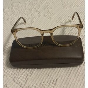 Warby Parker Eyewear Gillian M177 Transparent Glasses Crystal Beige W/ Case